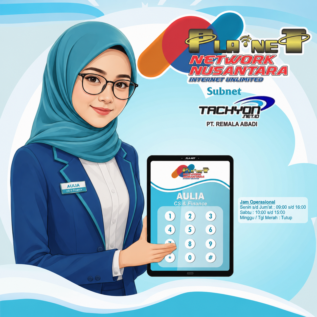 Informasi kontak Planet Network Nusantara